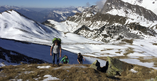 Aufstieg im ersten Schnee.